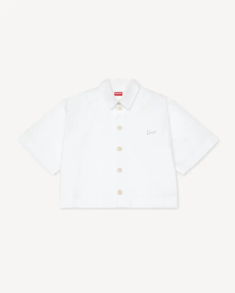 Kenzo Signature Short Sleeve Shirt in Cotton Poplin