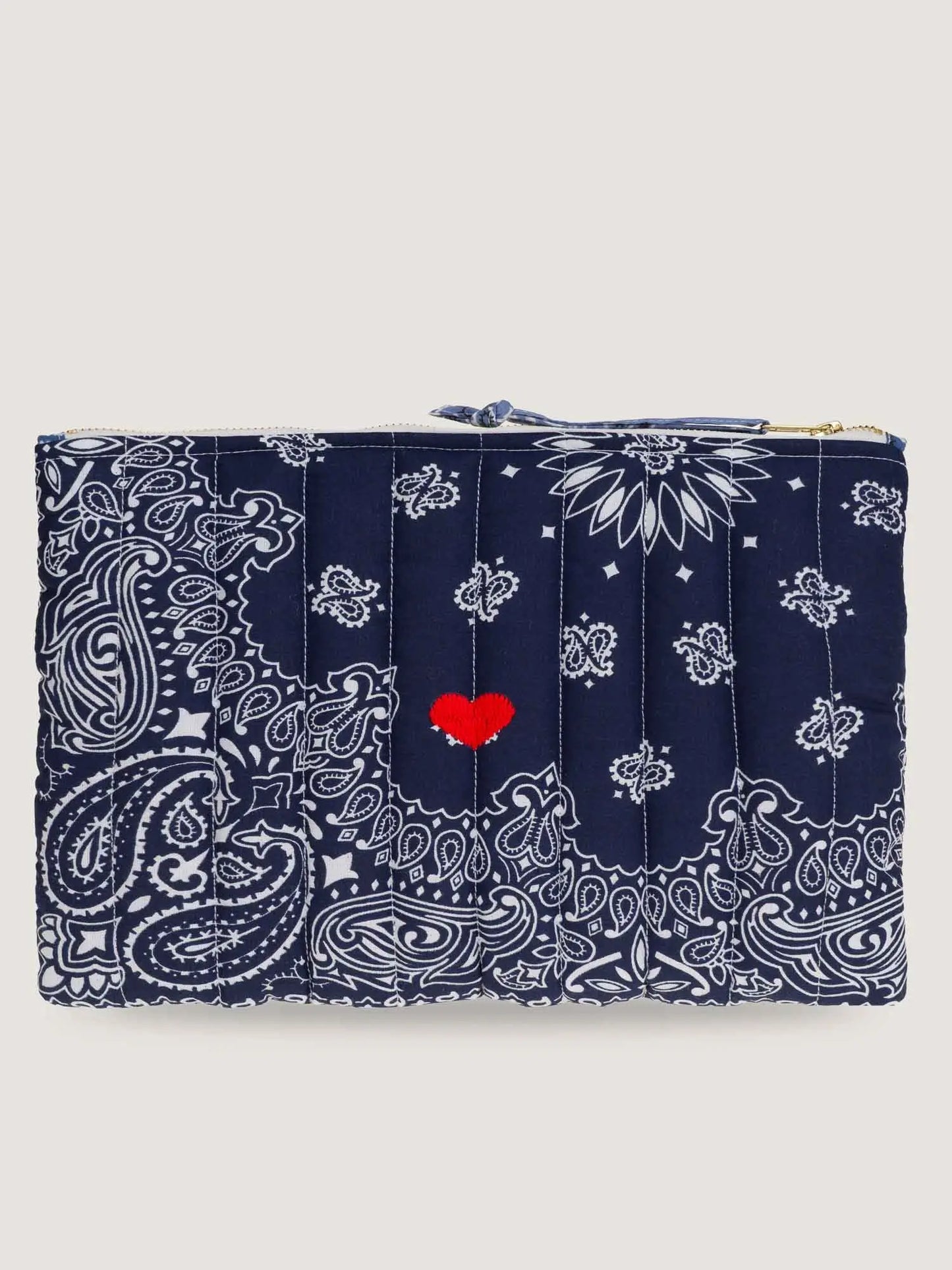 Call It By Your Name Zipped Quilted Pouch - Heart