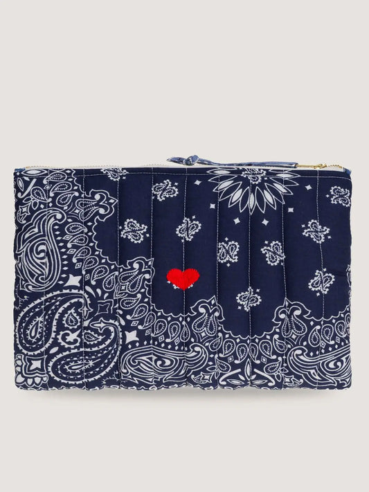 Call It By Your Name Zipped Quilted Pouch - Heart
