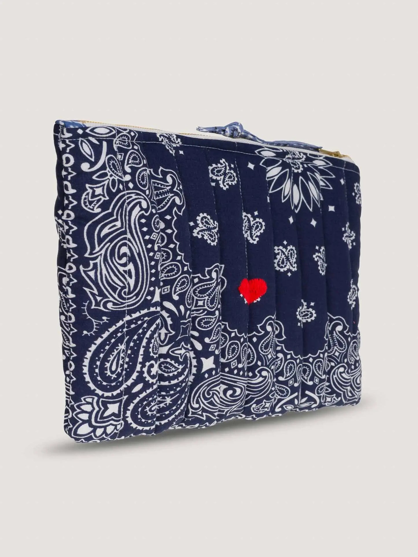 Call It By Your Name Zipped Quilted Pouch - Heart