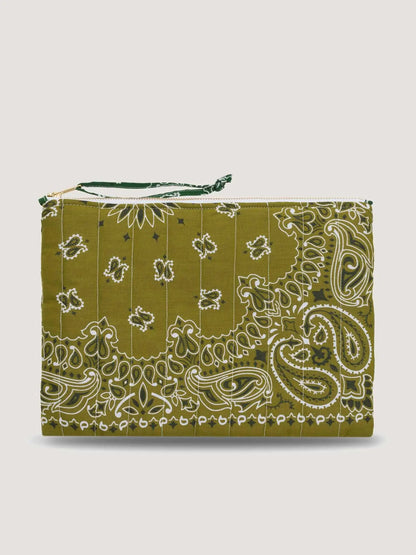 Call It By Your Name Zipped Quilted Pouch - Clover