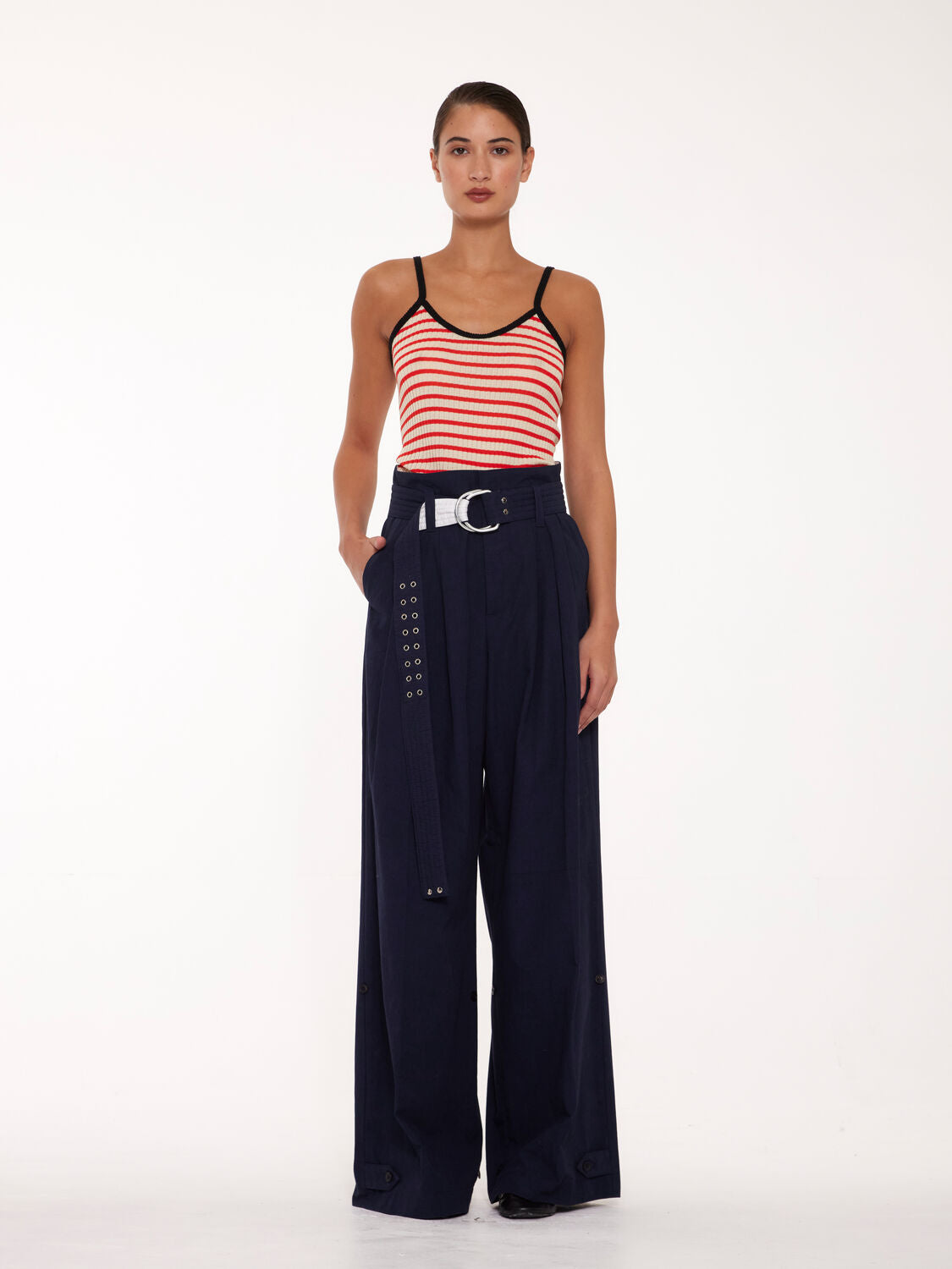 La Fetiche Jade Striped Camisole