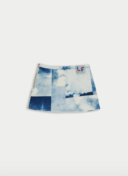 La Fetiche Thelma-01 Denim Patchwork Mini Skirt