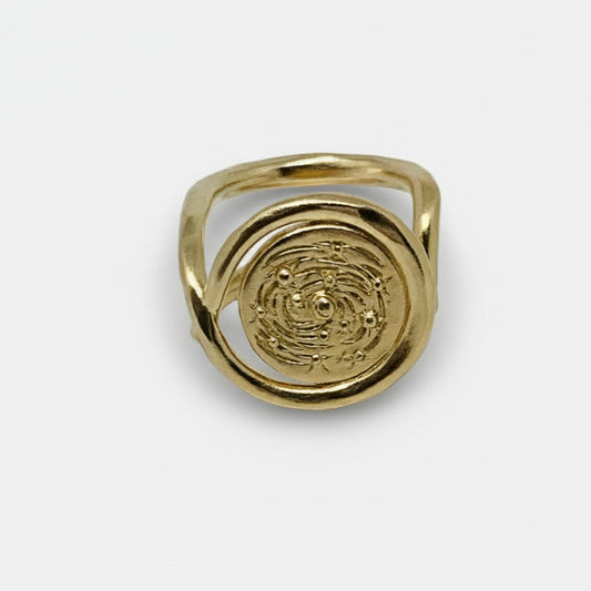 LAH Paris Galaxy Signet Ring - 18 Carat Gold Vermeil