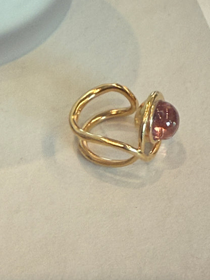 LAH Paris ' Eclipse Signet Ring '-Lavender-18 Carat Gold Vermeil