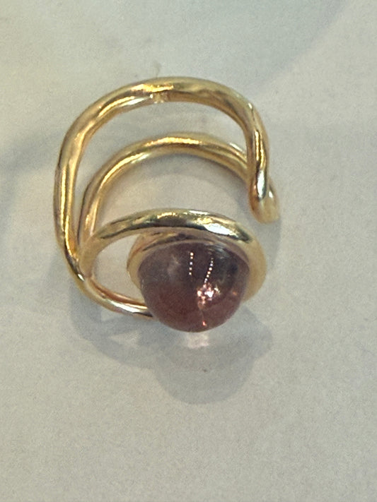 LAH Paris ' Eclipse Signet Ring '-Lavender-18 Carat Gold Vermeil