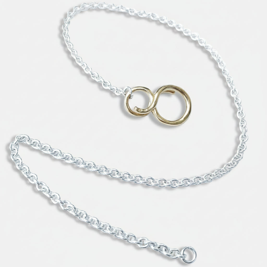 LAH Le Fil Necklace in Passivated Silver and 18K Gold Vermeil
