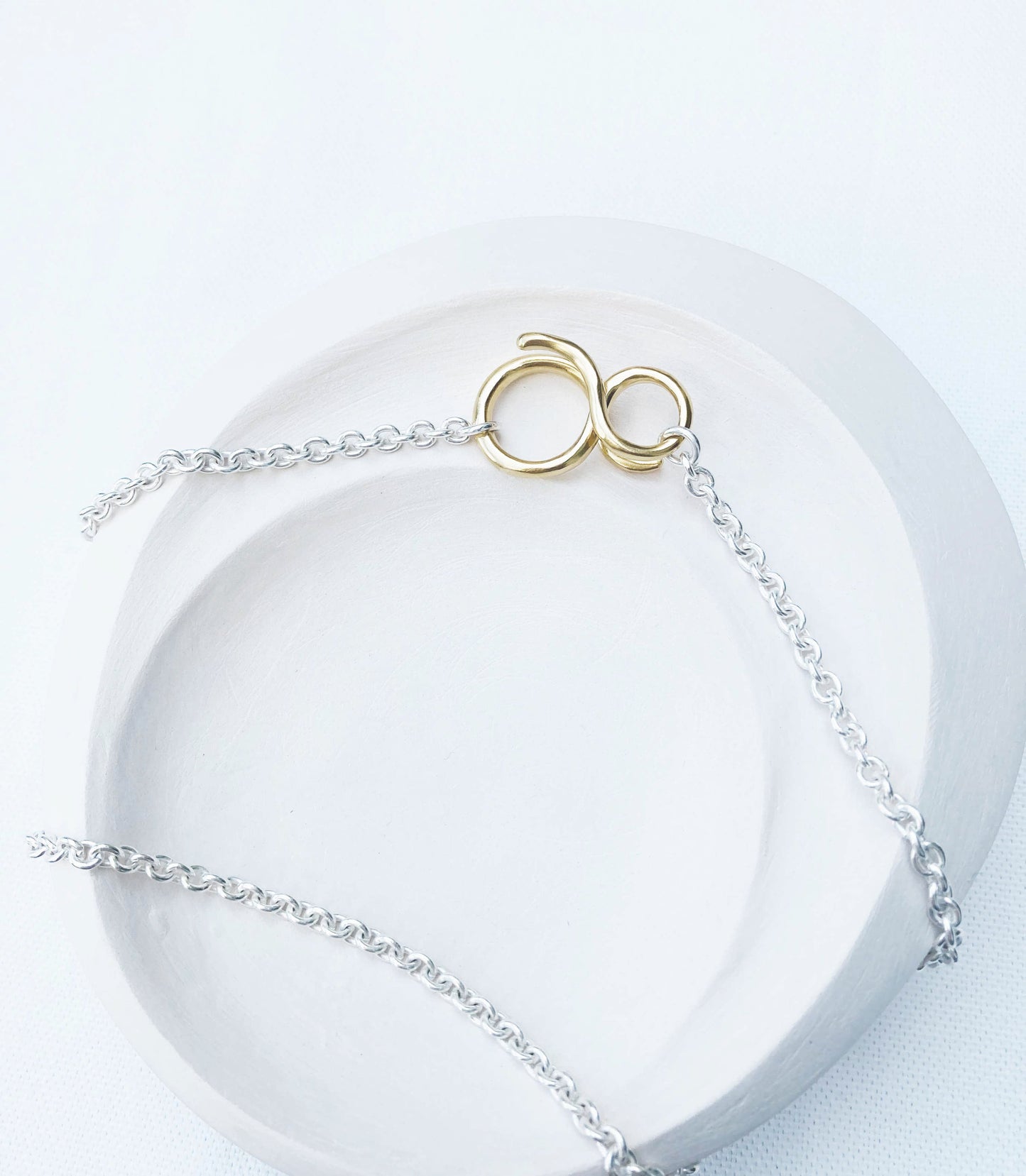 LAH Le Fil Necklace in Passivated Silver and 18K Gold Vermeil