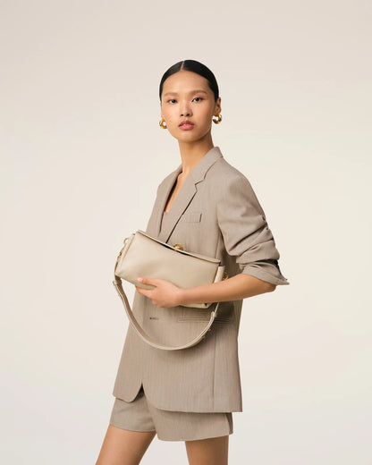 Ami Beige Leather Carousel Bag