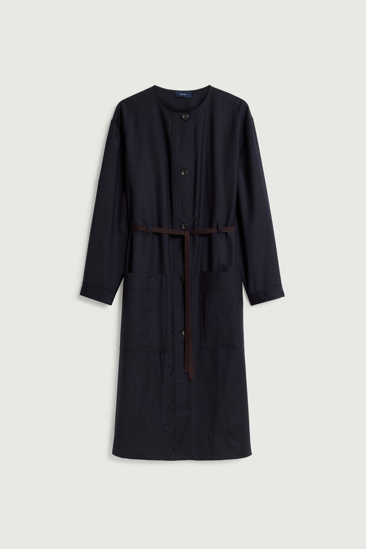Soeur Helie Collarless Shirt Dress