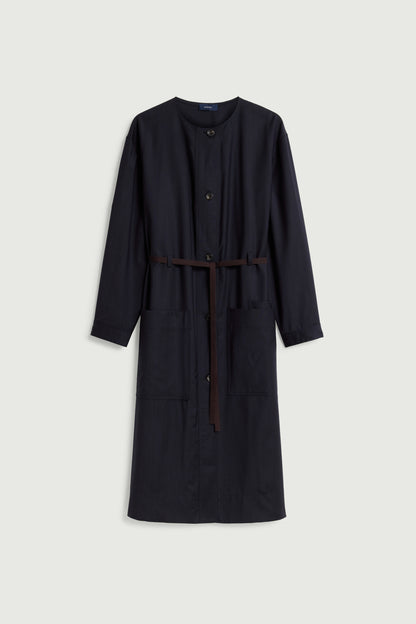 Soeur Helie Collarless Shirt Dress