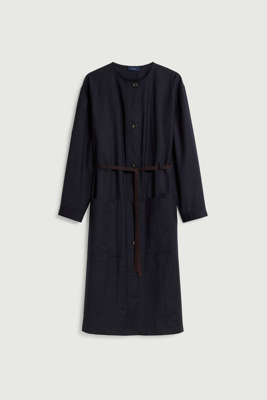 Soeur Helie Collarless Shirt Dress