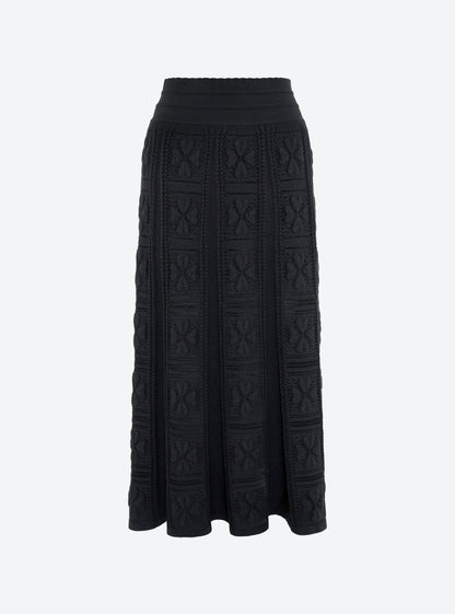 Molli Elda Long Skirt with Embossed Clover Motif