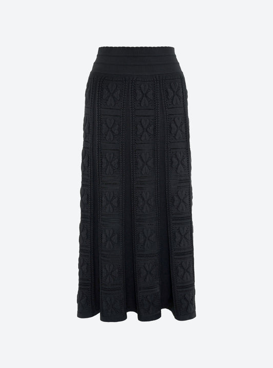 Molli Elda Long Skirt with Embossed Clover Motif