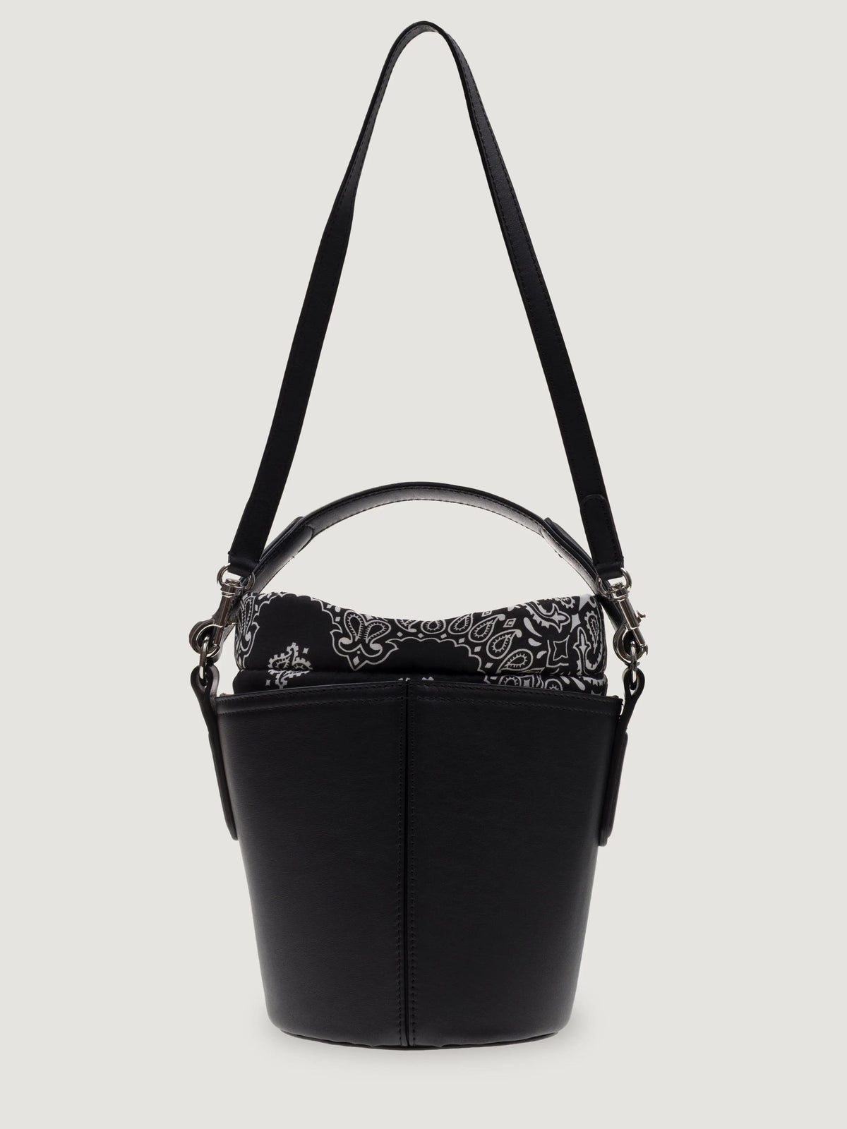 Call It By Your Name mini black Peekaboo bag with the shoulder strap raised