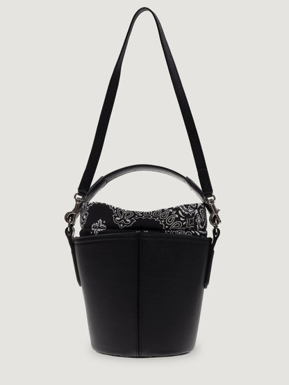 Call It By Your Name mini black Peekaboo bag with the shoulder strap raised